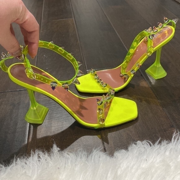 Amina Muaddi Julia Neon Crystal-Spike Clear sandal size 38.5 EU - Picture 13 of 15